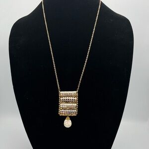 NWT - Modern Boho Necklace – Mixed Metals & Teardrop Accent